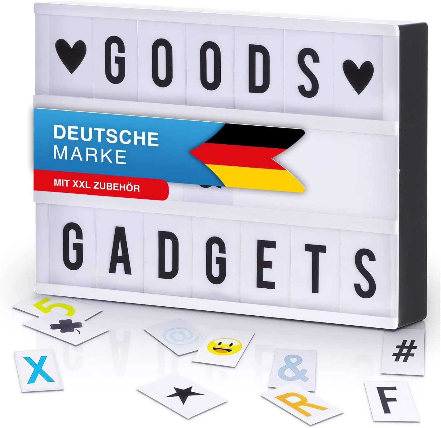LED Lightbox Blockbuster Light Box with 204 Flexible Letters; USB Power Supply