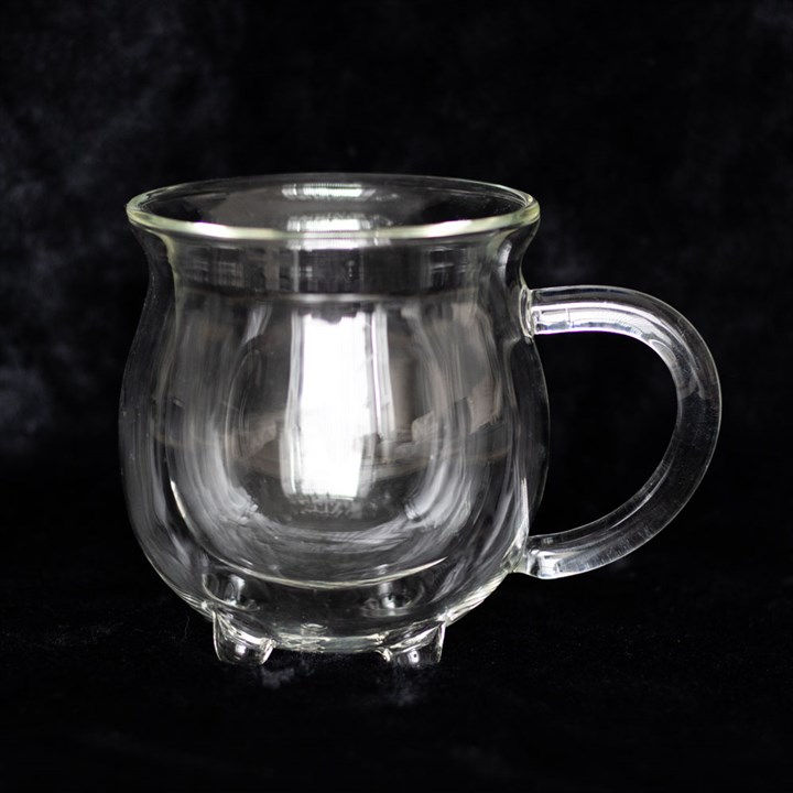 Thumbnail: Clear Double Walled Glass Cauldron Mug