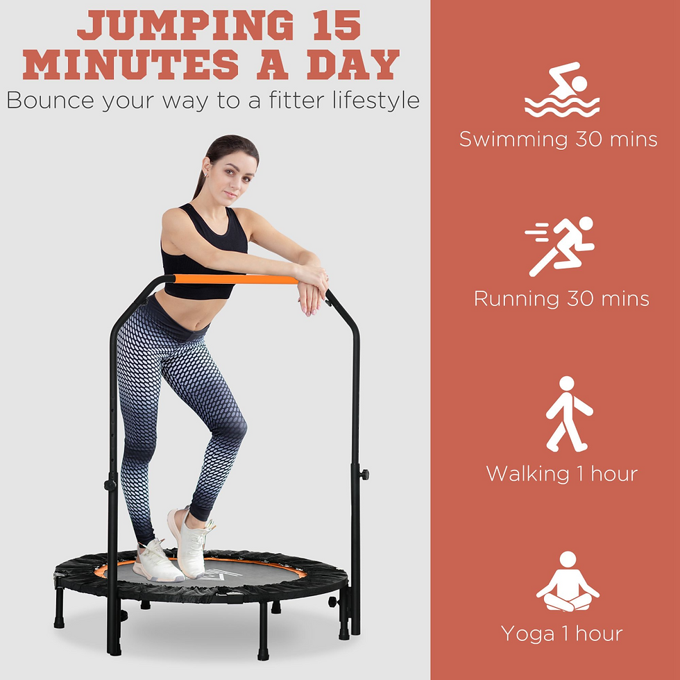 Thumbnail: 40 Inch Foldable Fitness Trampoline with Adjustable Handle