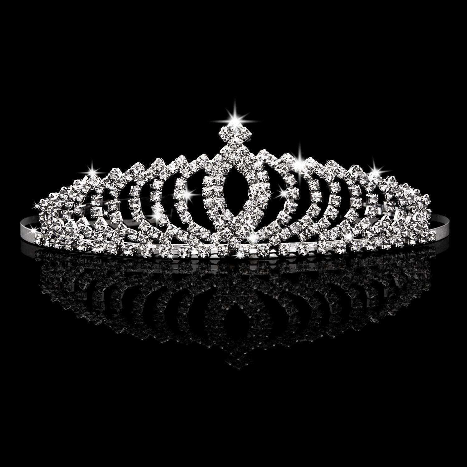 Sparkling Rhinestone Crown Headband: Elegant Hair Jewelry for Women