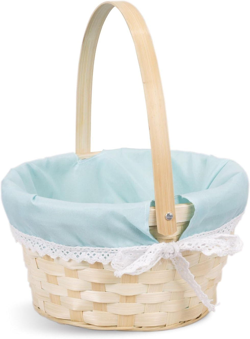 Easter Egg Hunt Wicker Basket Kid Child Party Flower Craft Gift Basket (Blue, 1)