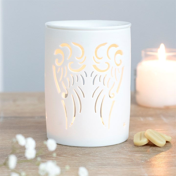 Thumbnail: White Angel Wings Cut Out Oil Burner