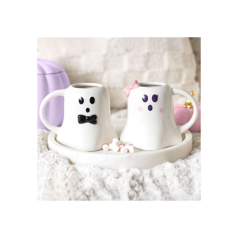 Thumbnail: Mr and Mrs Boo Ghost Shaped Mug Set