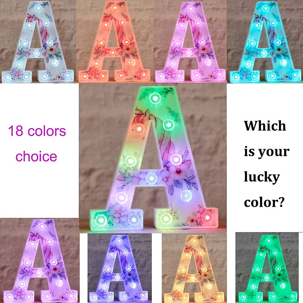Thumbnail: Unicorn LED Up Letters, 18 Colour Changing Alphabet Sign Remote Night Light
