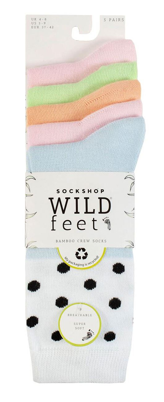 Thumbnail: 5PK Wildfeet Jacquard Crew Socks - Comfortable & Stylish Everyday Footwear