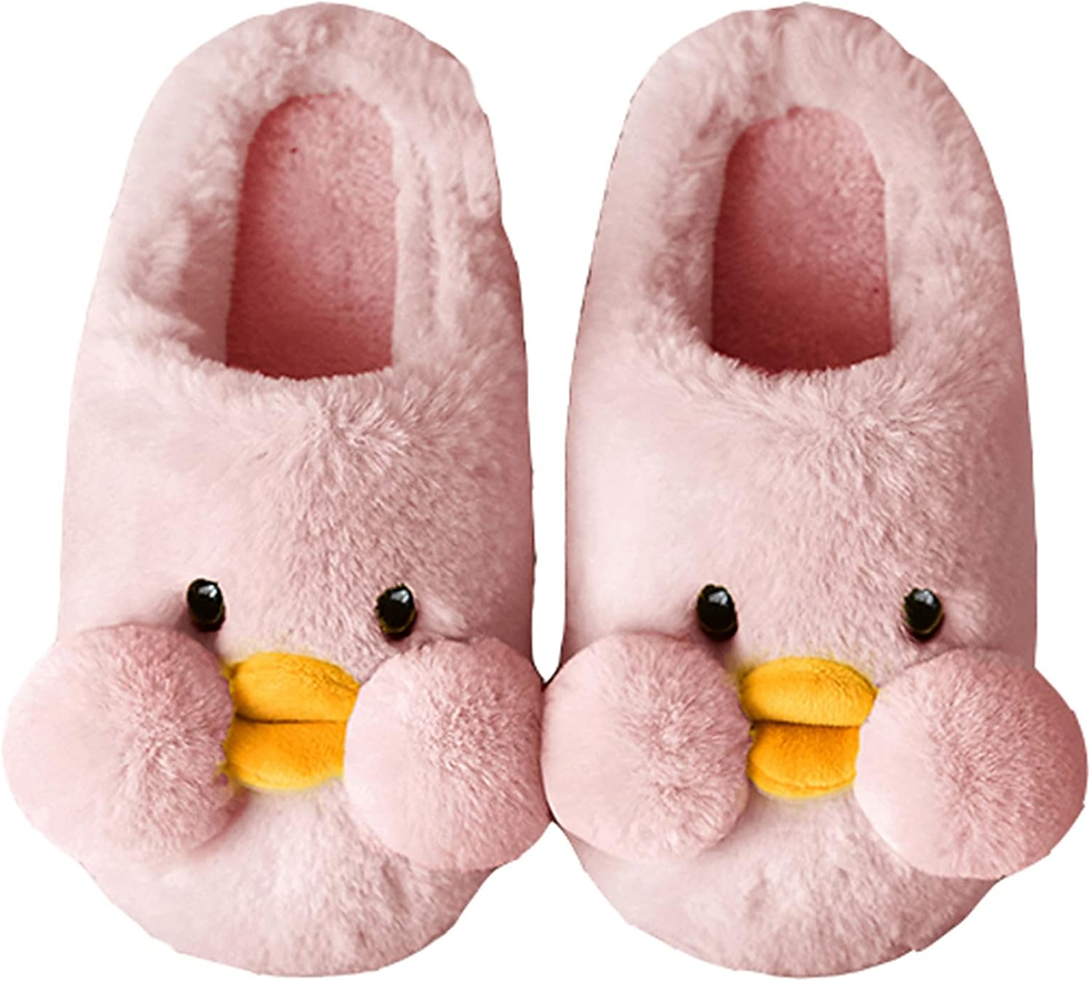 Thumbnail: Duck cotton home slippers Warm plush slippers animal slippers shoes for women