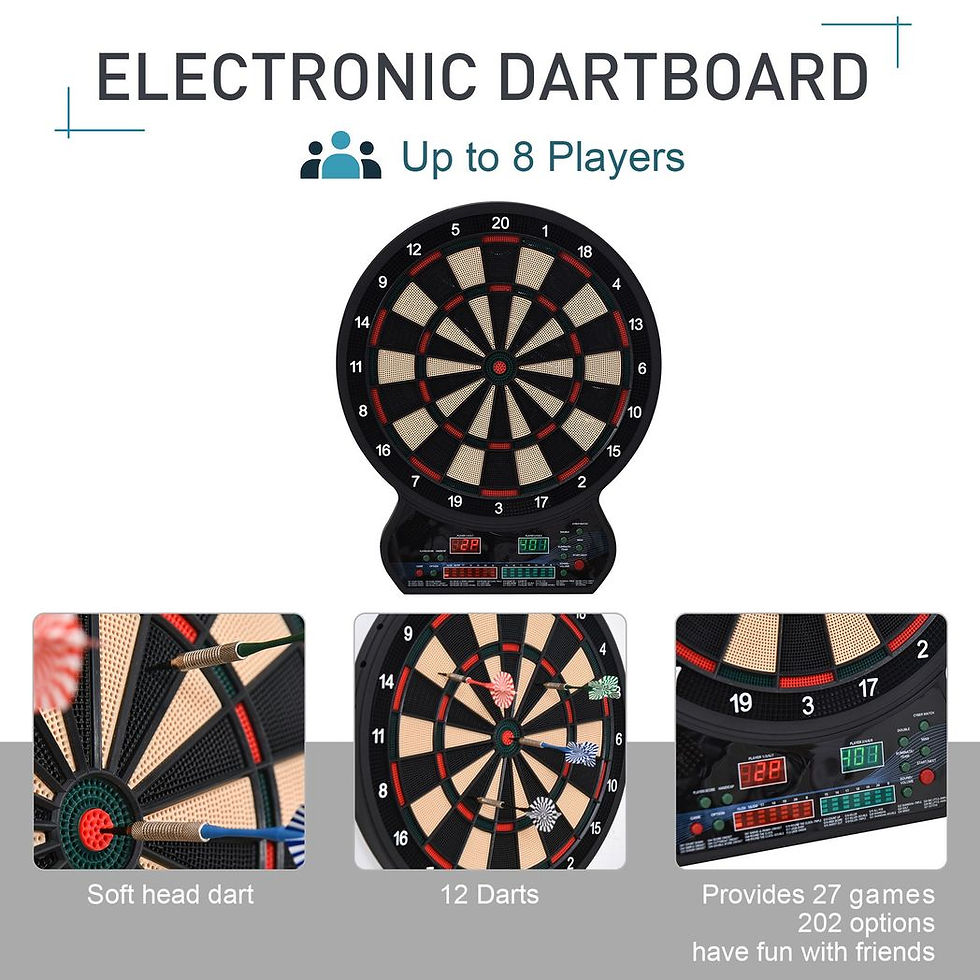 Thumbnail: Electronic Dartboard LED Digital Score 27 Games with 12 Soft Darts Ready-to-Play