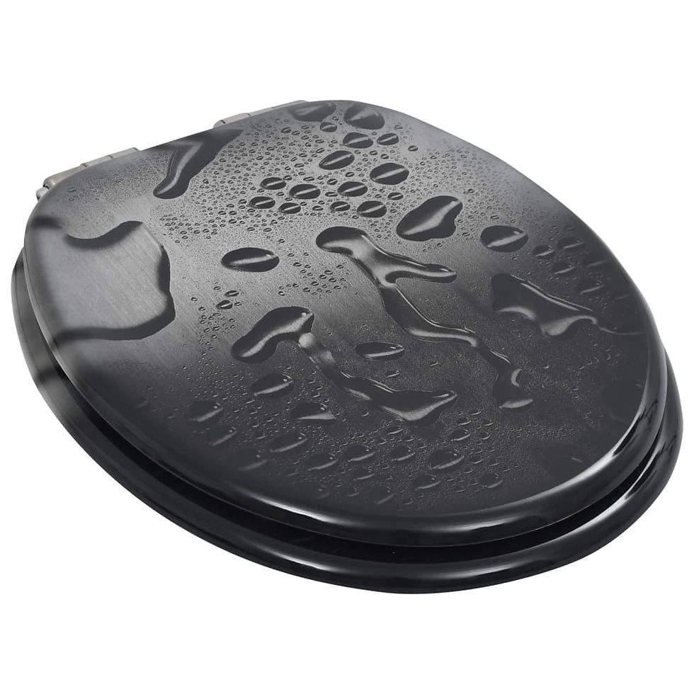 Thumbnail: Toilet Seat with Soft Close Lid MDF Water Drop Design