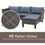 Thumbnail: 3-Seater Outdoor Garden PE Rattan Furniture Set Grey