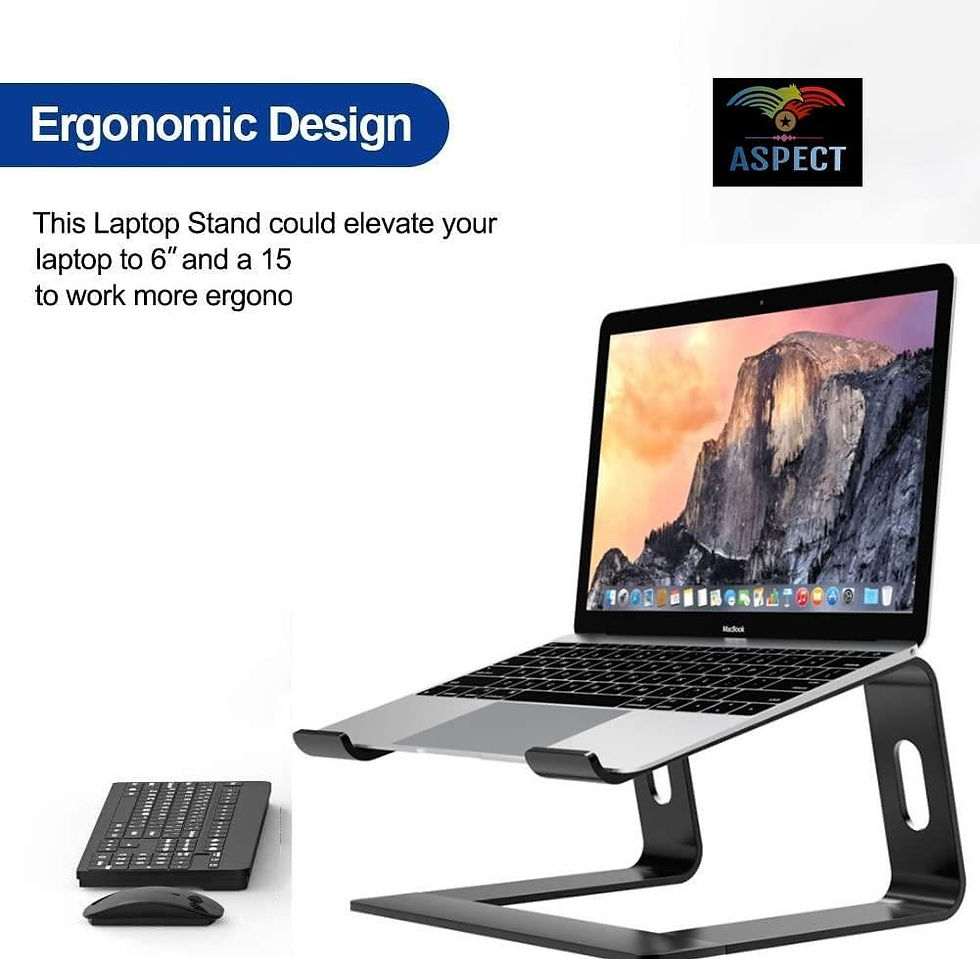 Thumbnail: Aspect Metal Desktop Laptop Stand Compatible with All Laptops Size Range 10 to 1