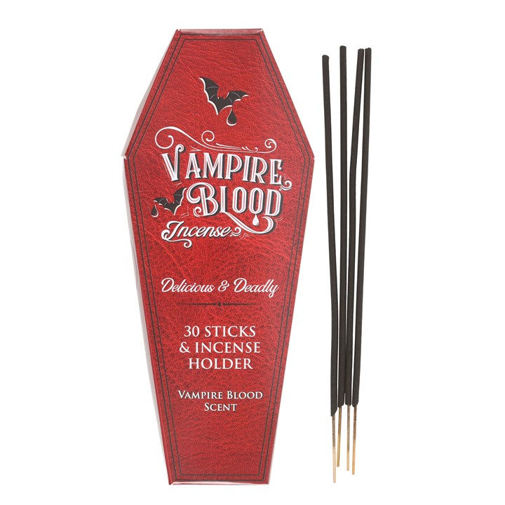 Thumbnail: Set of 18 Vampire Blood Incense Stick Packs with Coffin Holder