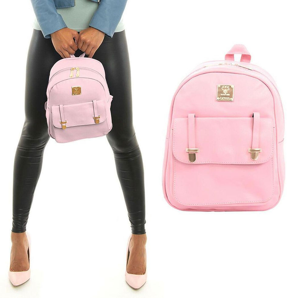 Thumbnail: Women PU Leather 3pcs Set - Shoulder Bag, Clutch & Card Holder Pink
