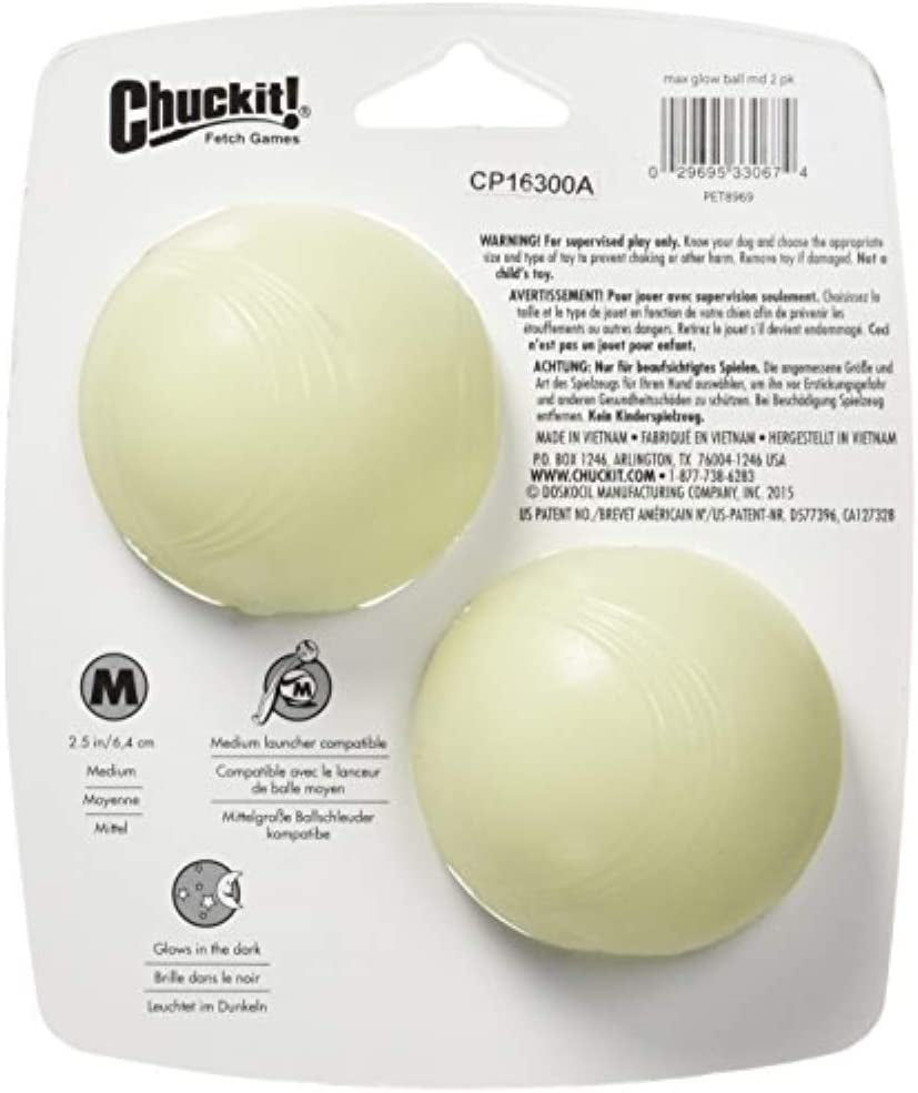 Thumbnail: Chuckit - Max Glow Ball Medium 2 pack - 6 cm - dog toy - 1 piece