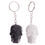 Thumbnail: Novelty Gift Fun  Black and White Skull Keyring