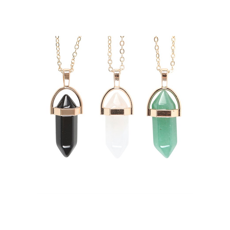 Thumbnail: Set of 9 Crystal Pendant Necklaces