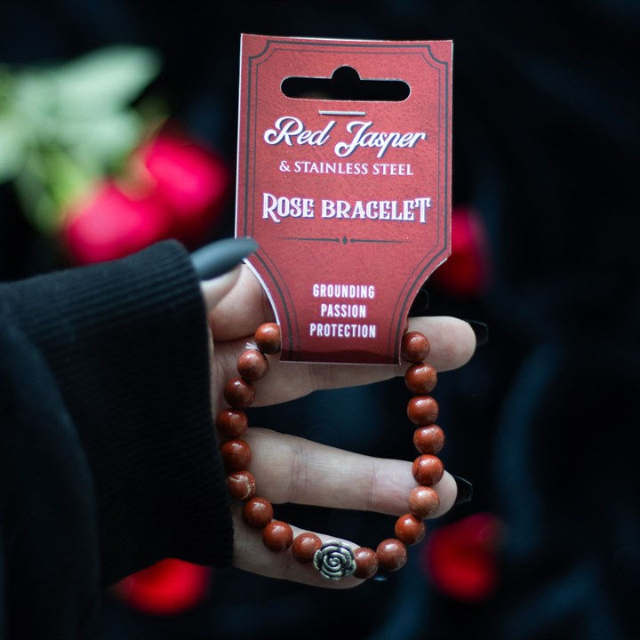 Thumbnail: Rose Red Jasper Beaded Bracelet