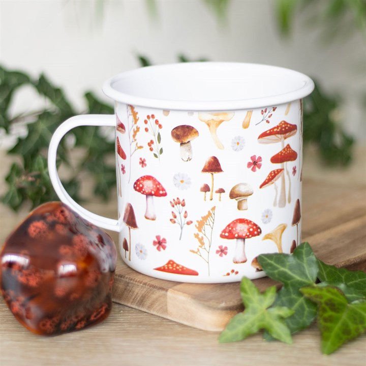 Thumbnail: All Over Mushroom Print Enamel Mug