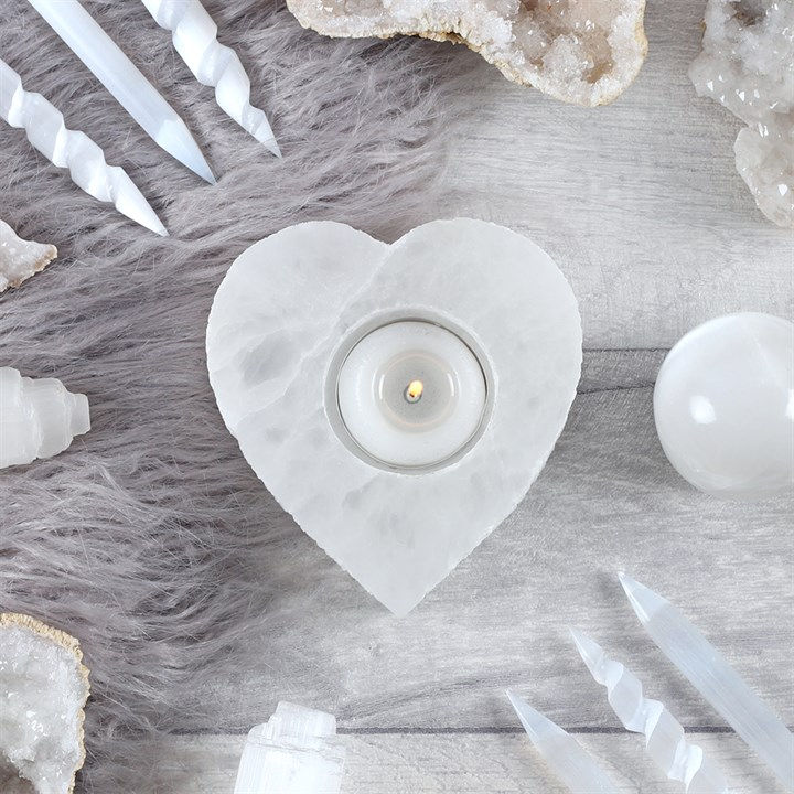 Thumbnail: Selenite Heart Tealight Holder