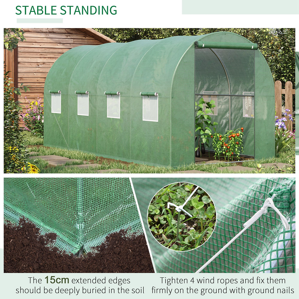 Thumbnail: Polytunnel Walk-in Greenhouse with Zip Door and Windows