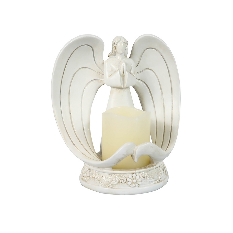 Thumbnail: Nordic Style Resin Angel Electronic Candle Holder Living Room Church Decorations