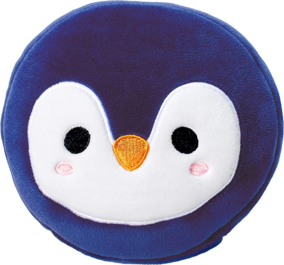 Thumbnail: Resteazzz Plush Cutiemals Penguin Round Travel Pillow & Eye Mask, Blue