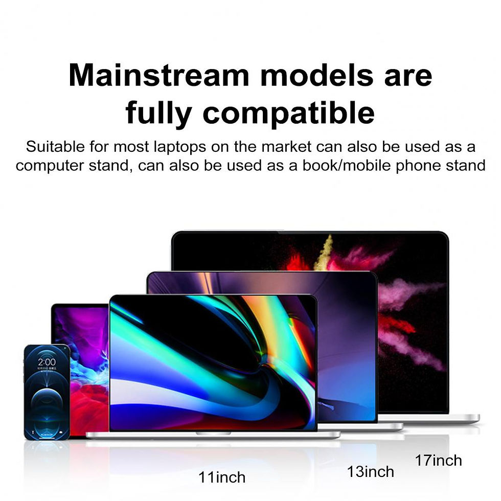 Thumbnail: Adjustable Ergonomic Laptop Stand with Fan - Portable Height Riser Bracket