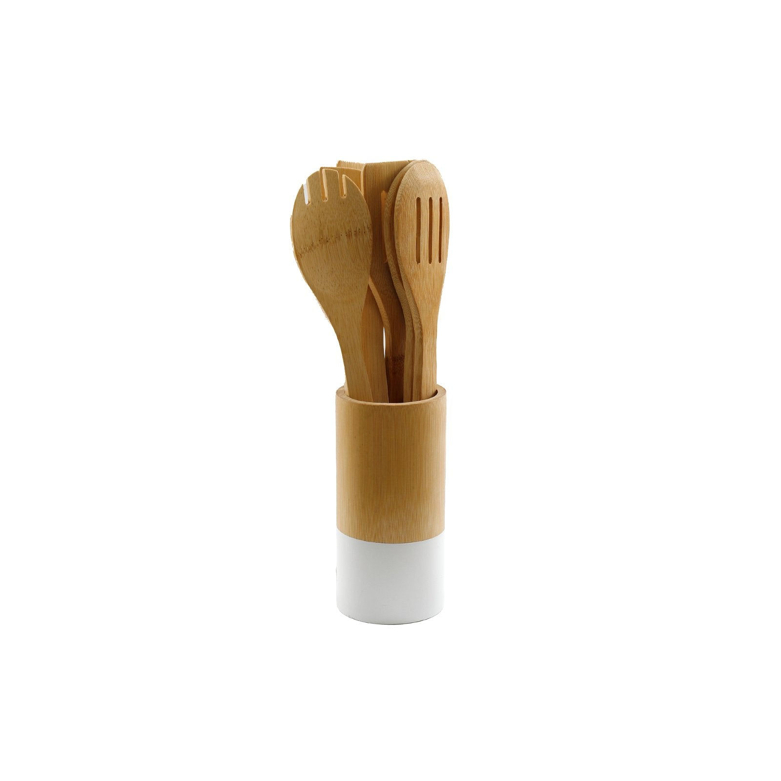 Six Piece Wooden Utensils with Round Holder Shipping furniture UK