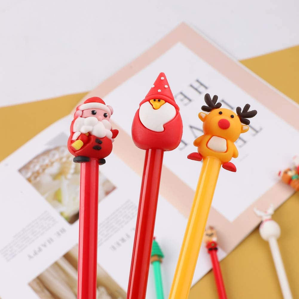 Festive Holiday Gel Ink Pens: Christmas Characters and Designs