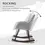 Thumbnail: Modern Rocking Chair with Steel Frame Sponge Padding for Home Office Grey