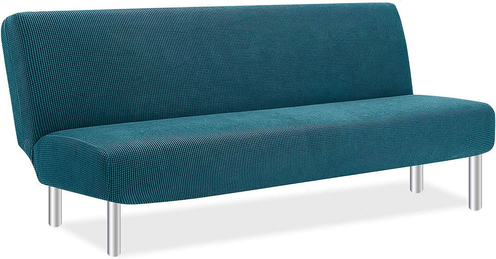 Thumbnail: Sofa bed cover futon couch cover stretch armless sofa bed slipcovers Dark brown