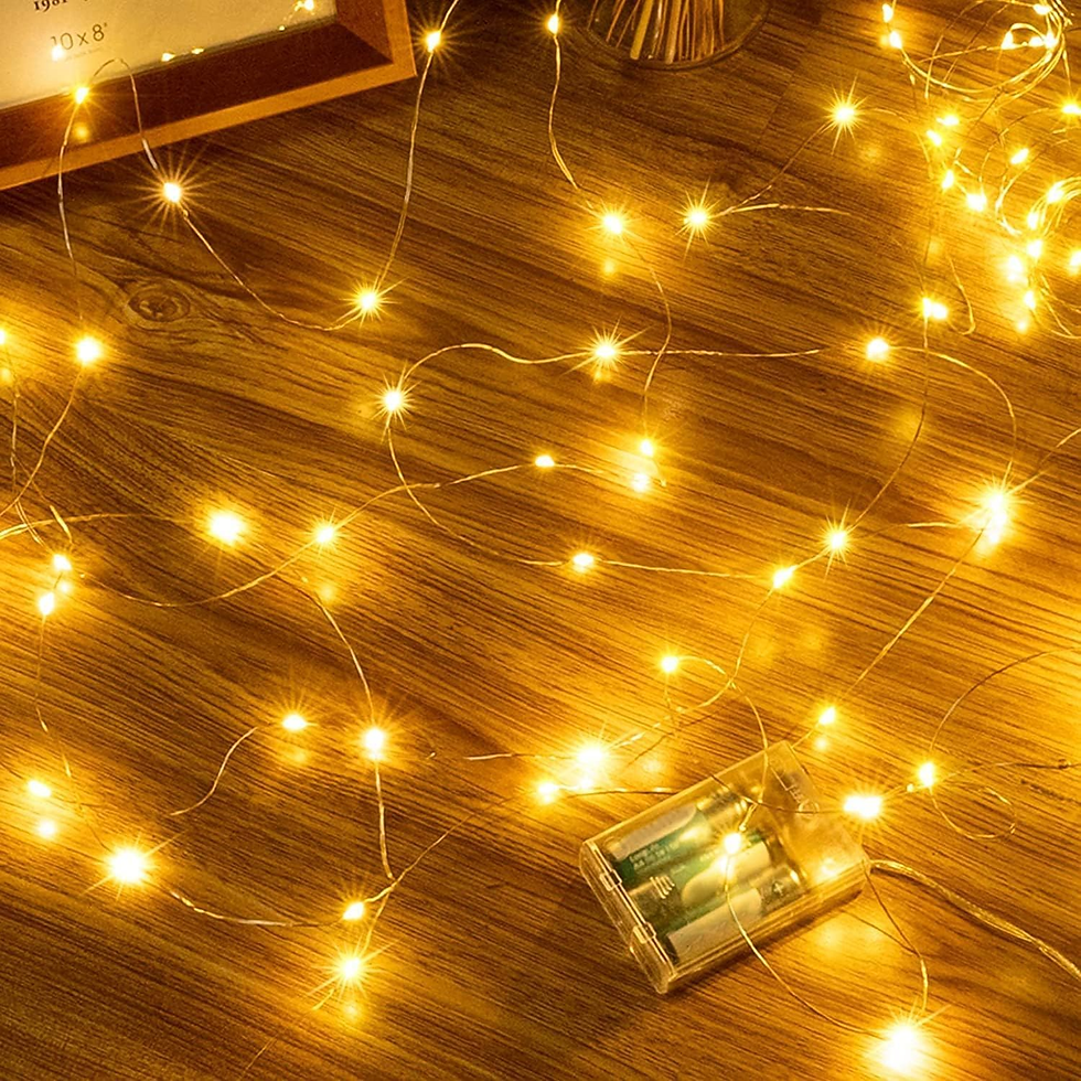 Thumbnail: Warm White Christmas Tree Fairy Lights - 10m 100 LEDs Battery Operated Lights