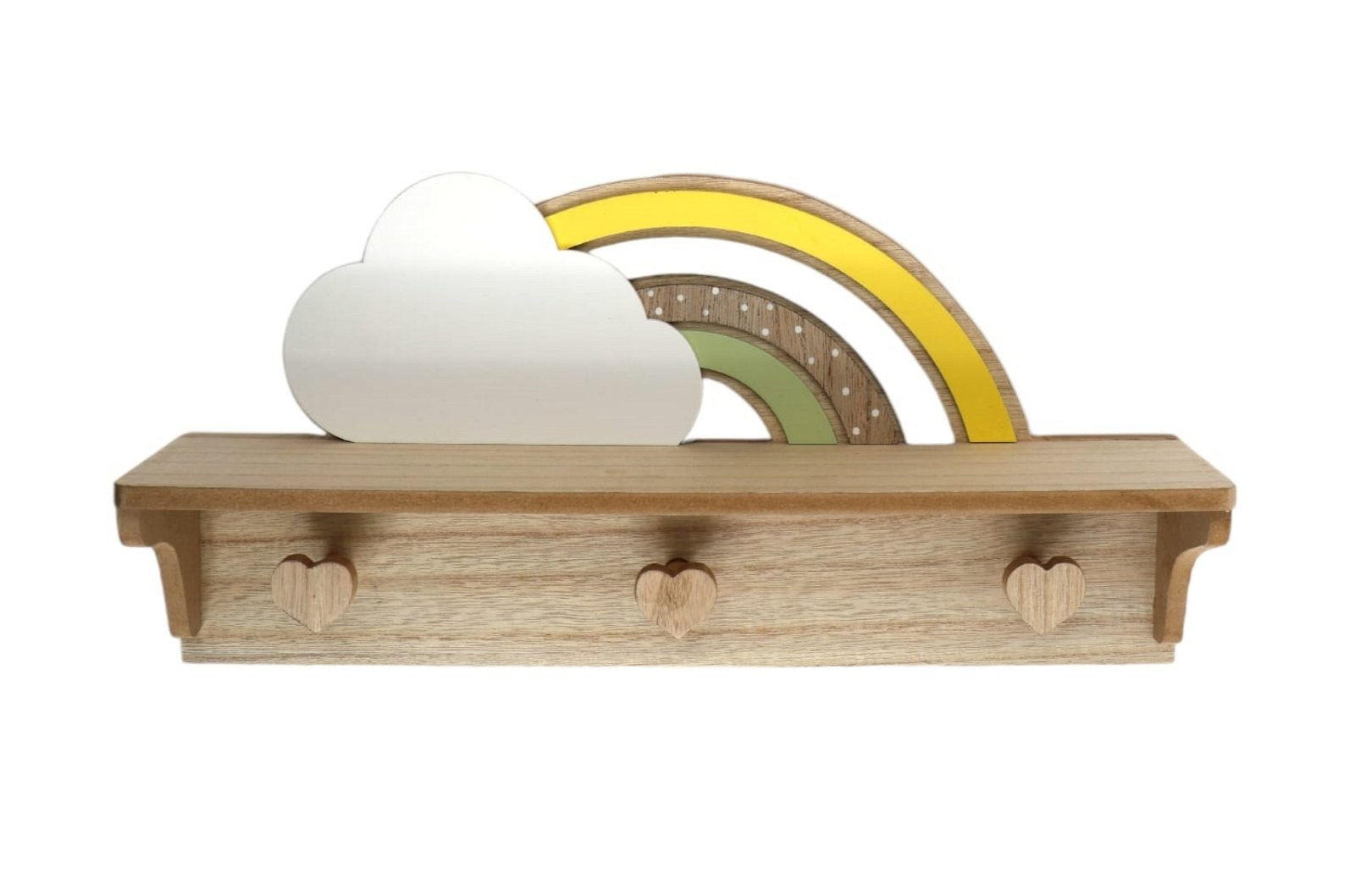 Rainbow and Cloud Shelf with Hooks Shipping furniture UK
