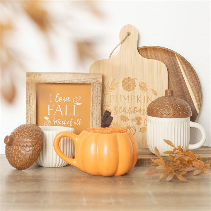 Thumbnail: Orange I Love Fall Most of All Wooden Frame Sign