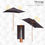 Thumbnail: 2m x 1.5m Patio Garden Parasol Sunshade Canopy Outdoor Backyard Furniture 6 Ribs