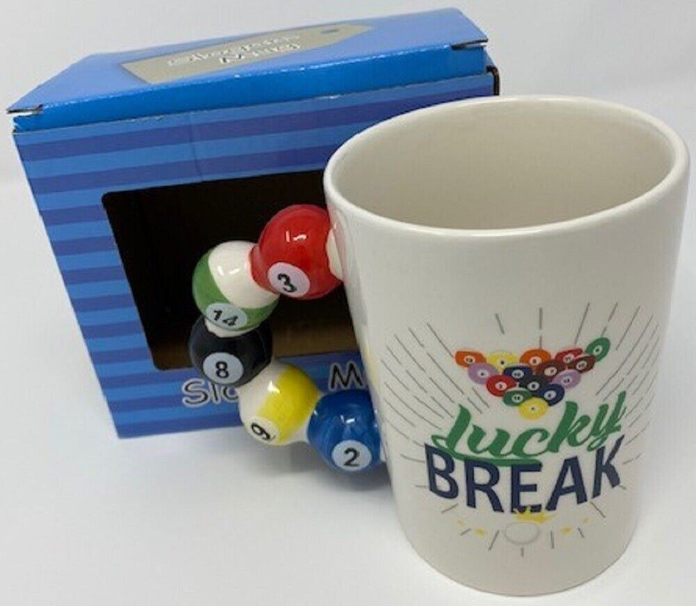 GIFTWORKS SPORTS HANDLE MUG 300ML - 1927 CUP TEA COFFEE POOL DARTS TAPE MEASURE