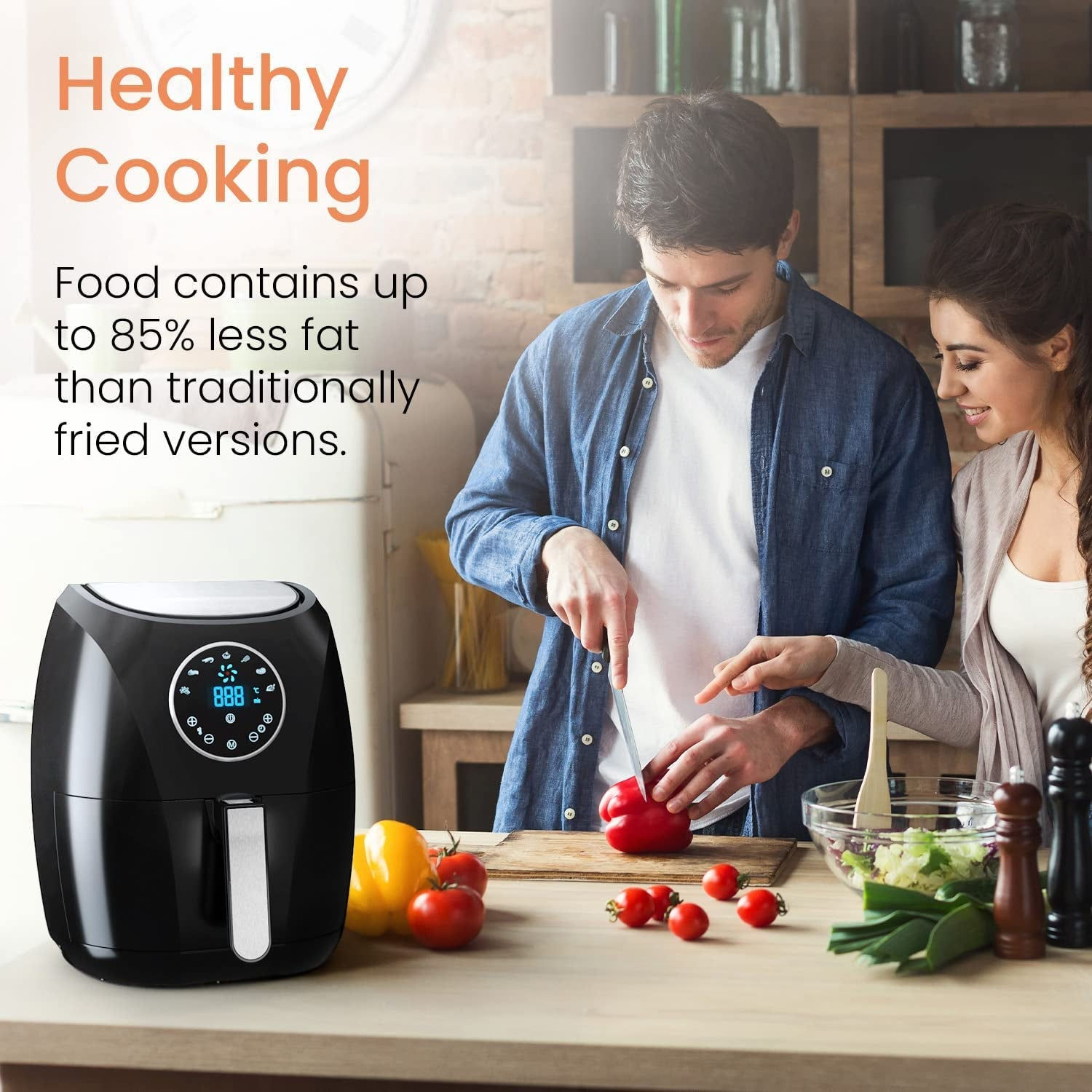 4.2L Air Fryer 1400W with Digital Display, Timer and Fully Adjustable Temperatur
