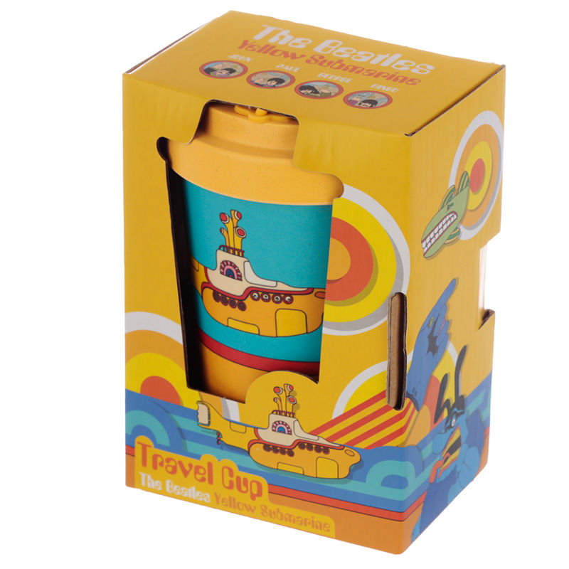 Thumbnail: Bamboo Yellow Submarine Blue and Yellow Screw Top Travel Mug Novelty Gift