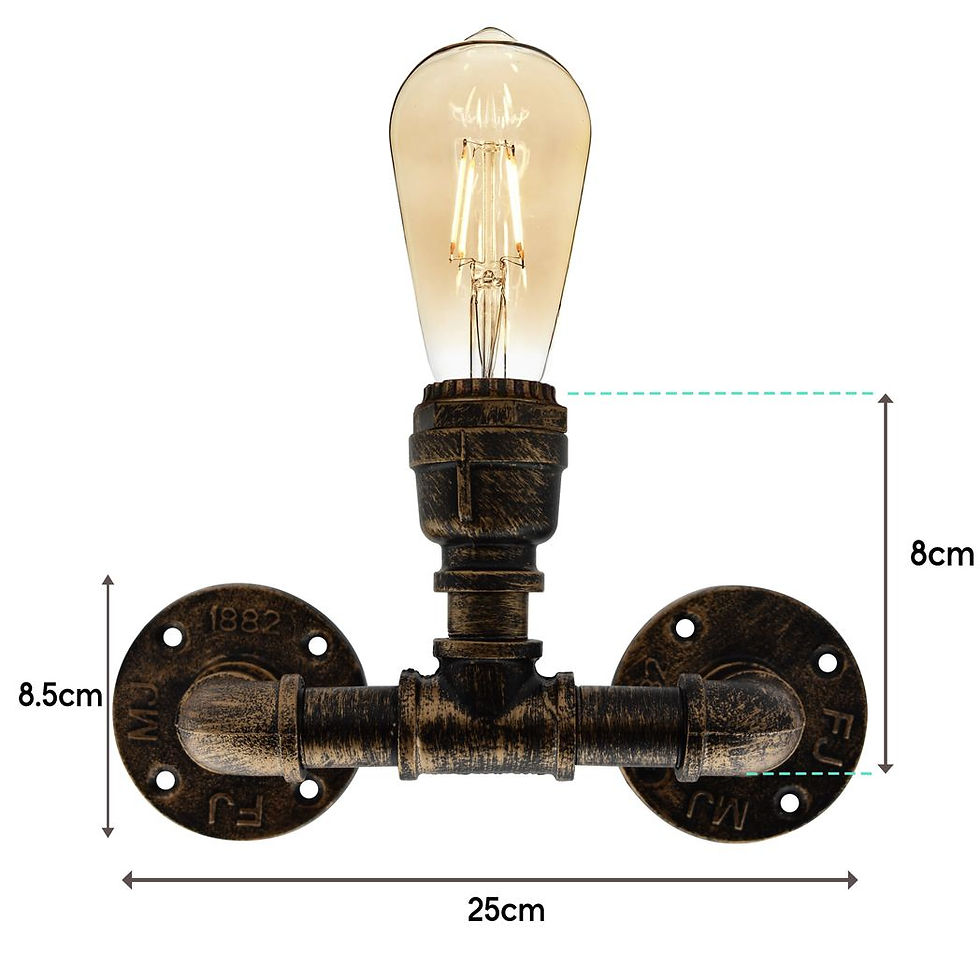 Thumbnail: Vintage Industrial Wall Lamp E27 Holder | Dimmable & Non-Dimmable Bulbs 60W