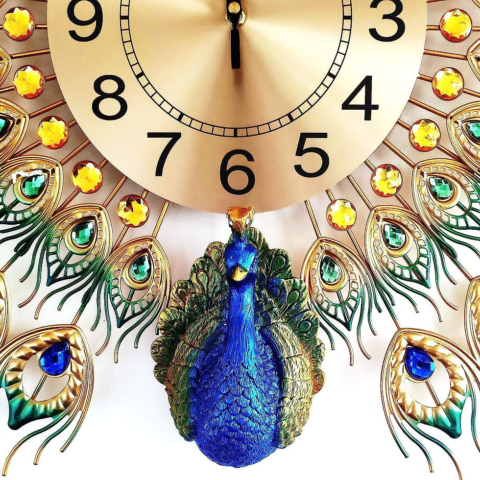 Thumbnail: peacock wall clock big size