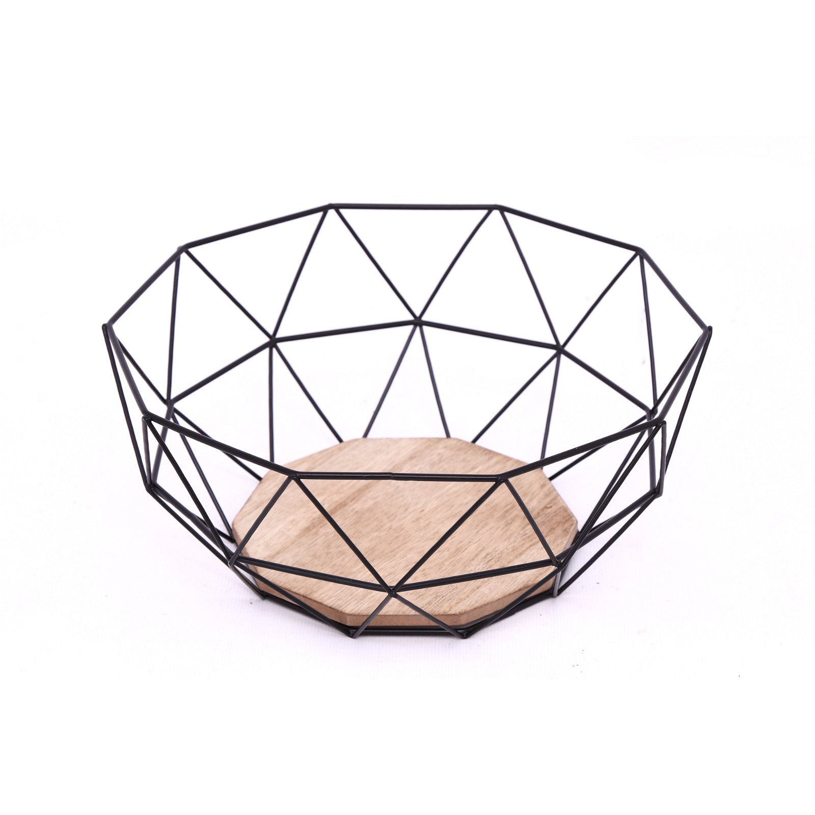 Geometric Black Wire Bowl 26cm Shipping furniture UK