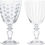 Thumbnail: C000210 'Cheers' Wine Goblet Set / Crystal Wine Glasses with Decorative Etching,