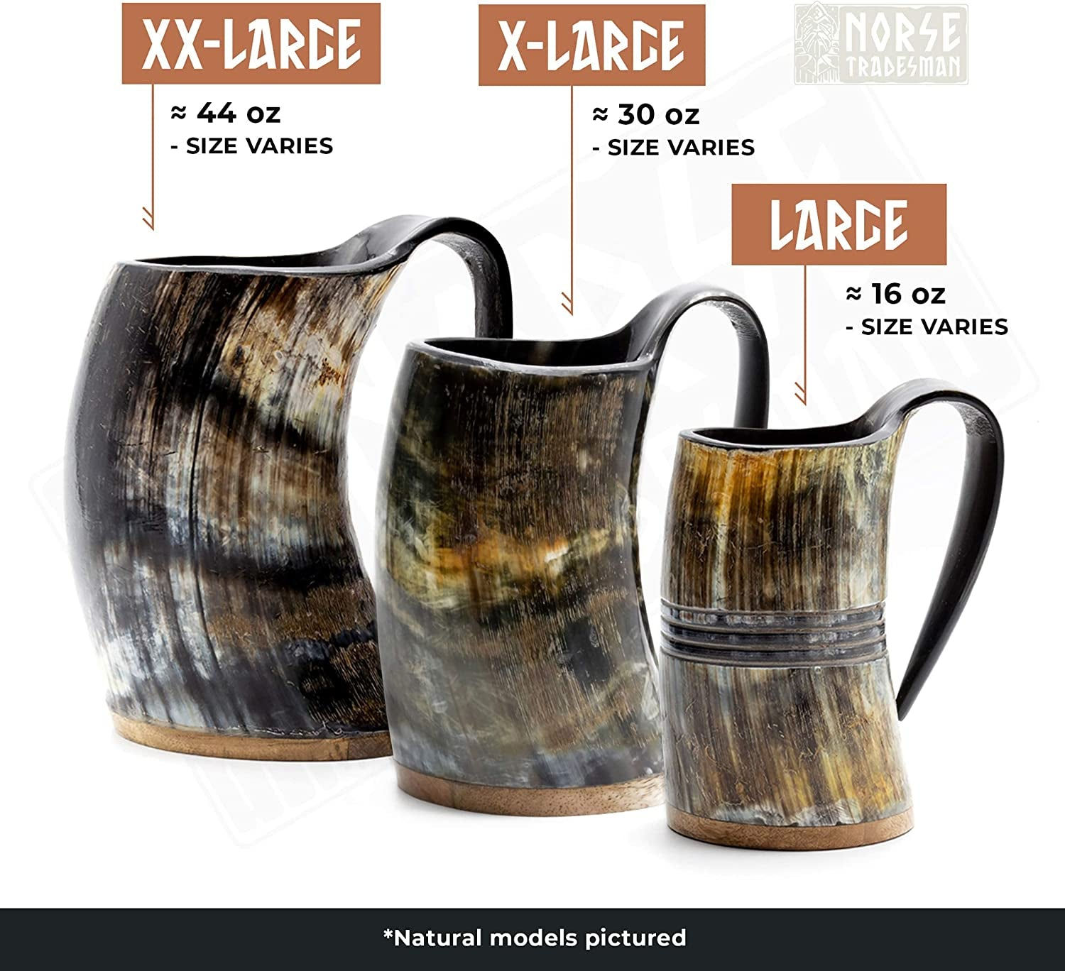 Original Viking Drinking Horn Mug - 900 ml Premium Viking Beer Tankard with Supe