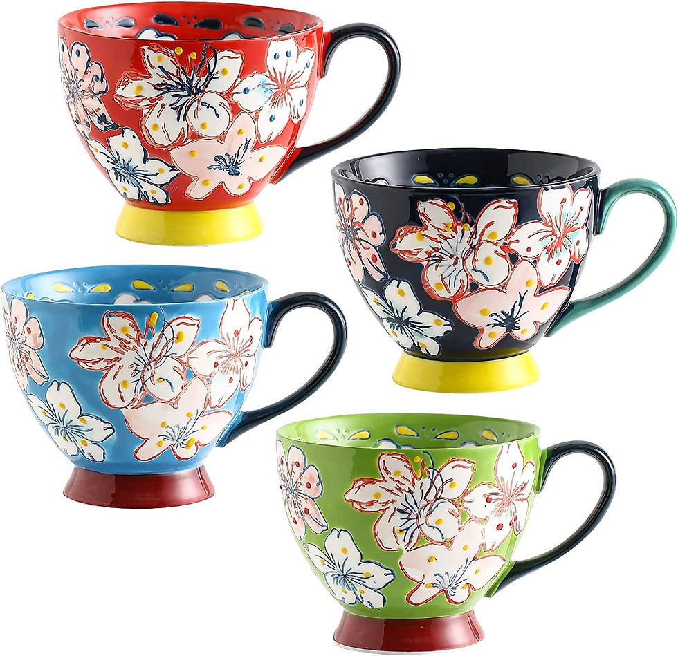 Thumbnail: Large Coffee Mugs Sets of 4, Coffee Cups Set for Tea Milk Latte Cappuccino Cerea