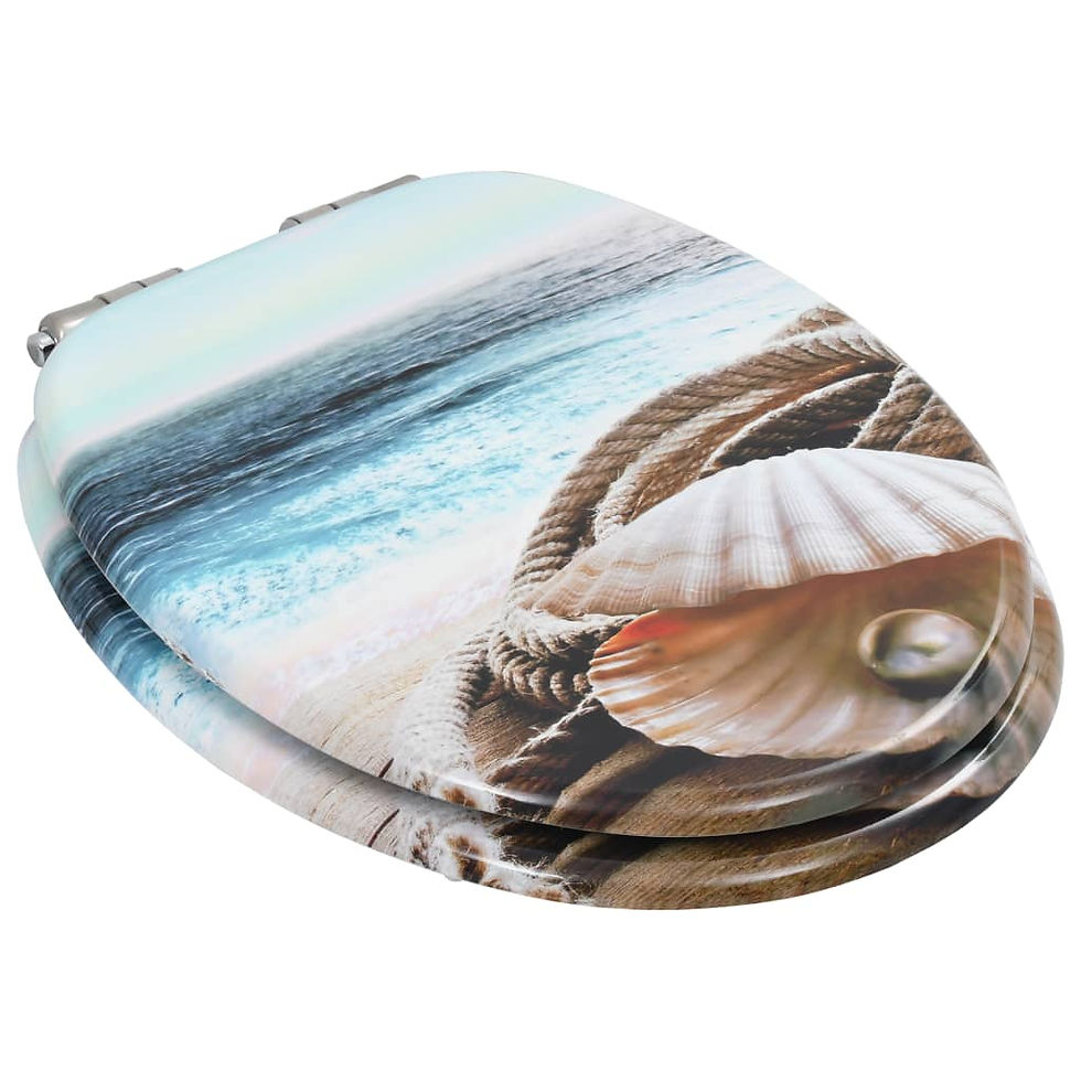 Thumbnail: Toilet Seat with Soft Close Lid MDF Muschel Design