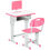 Thumbnail: Kids Desk and Chair Set w/ Drawer, Book Stand, Cup Holder, Pen Slot, Pink