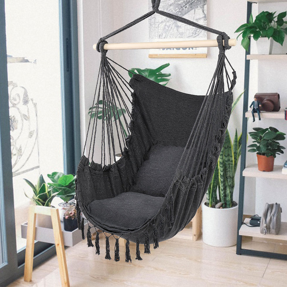 Thumbnail: 1.5*1.2m Tassel Plus Pillow Hanging Chair Gray