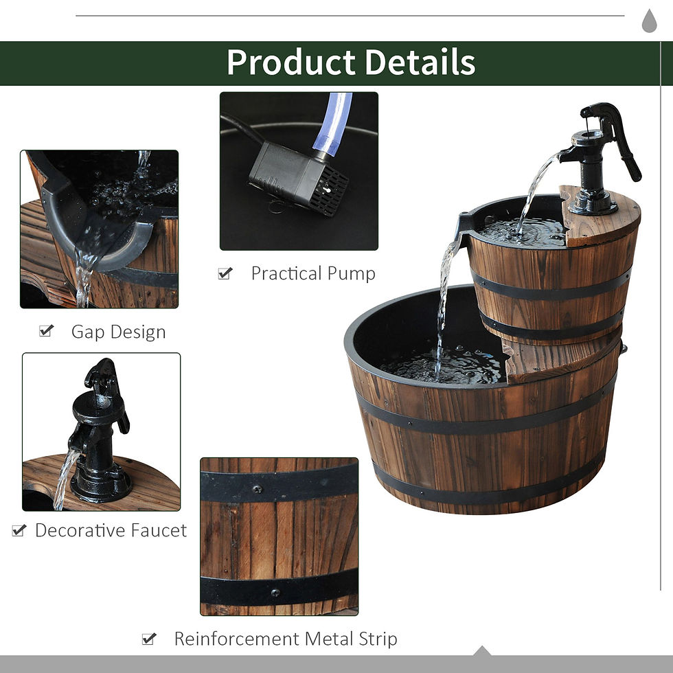 Thumbnail:  Wooden Water Pump Fountain, 2 Tier-Fir Wood/Steel
