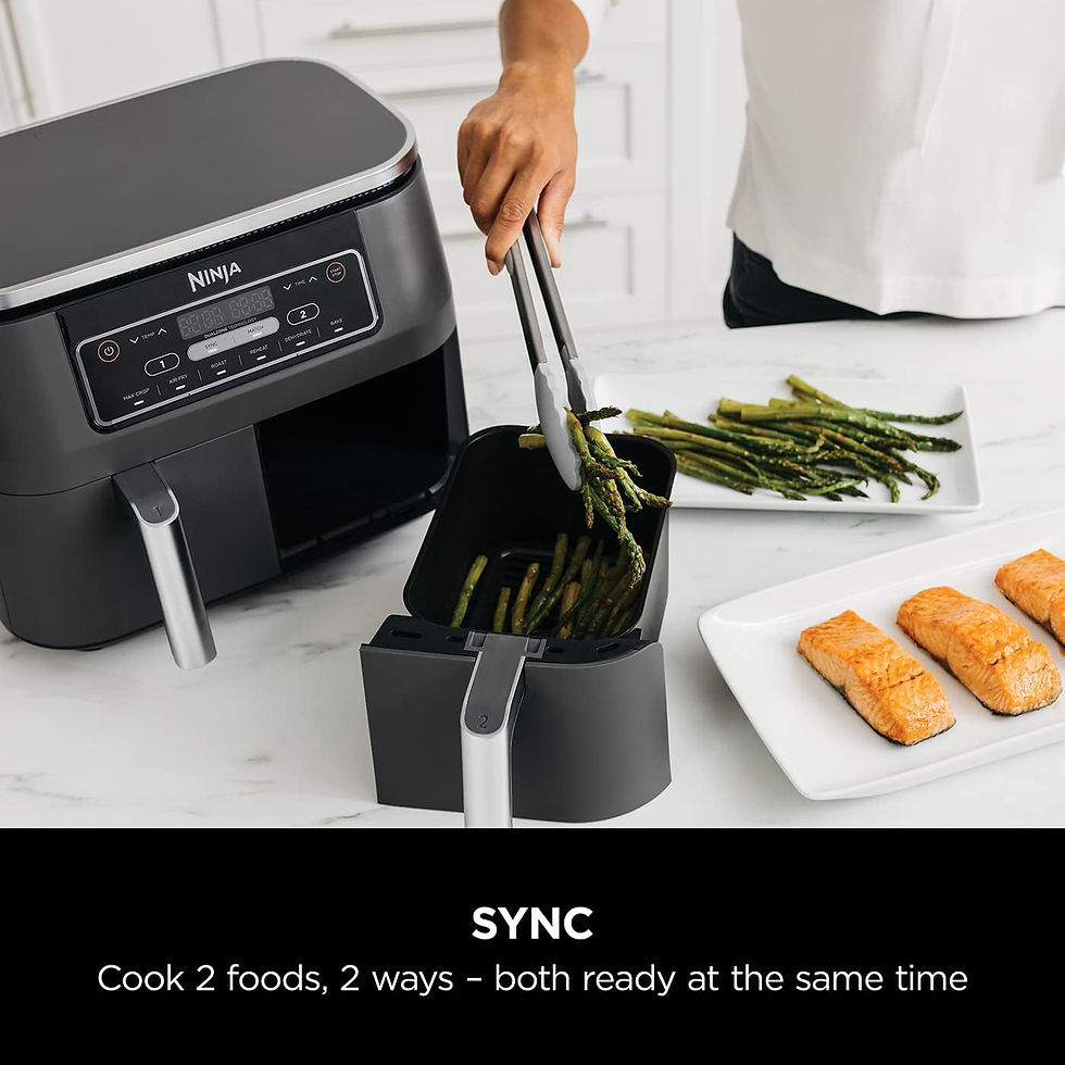 Thumbnail: Foodi Dual Zone Air Fryer [AF300UK] 2 Drawers, 6 Cooking Functions, 7.6L, Black