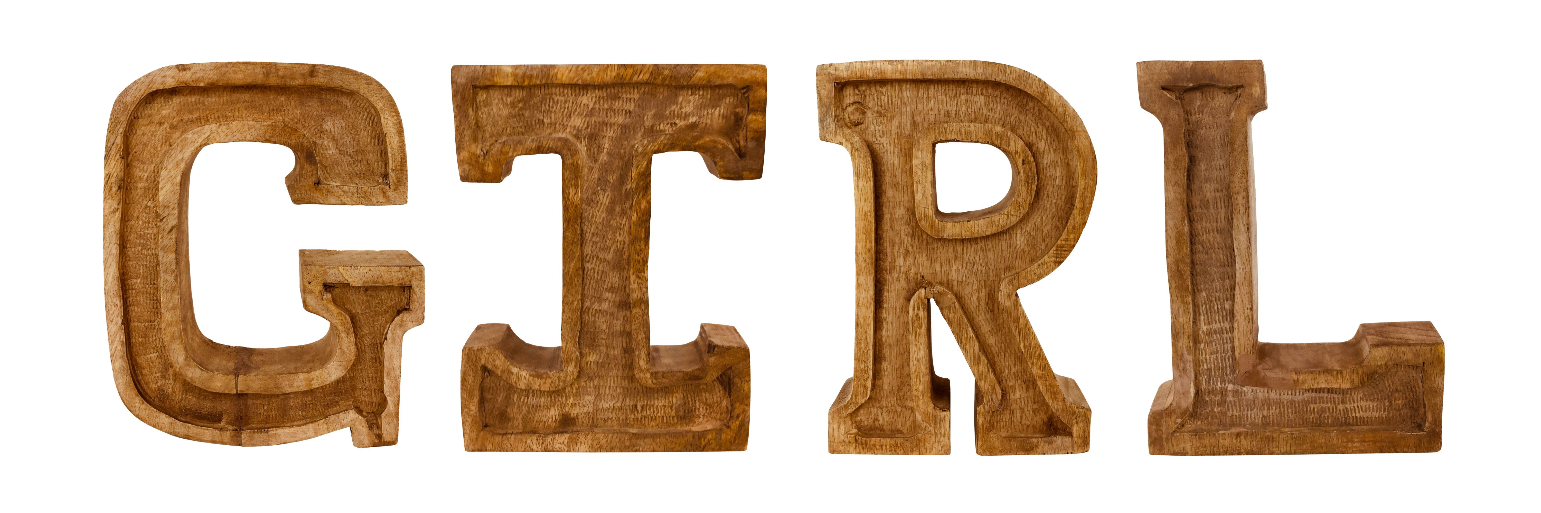 Hand Carved Wooden Embossed Letters Girl Shipping furniture UK