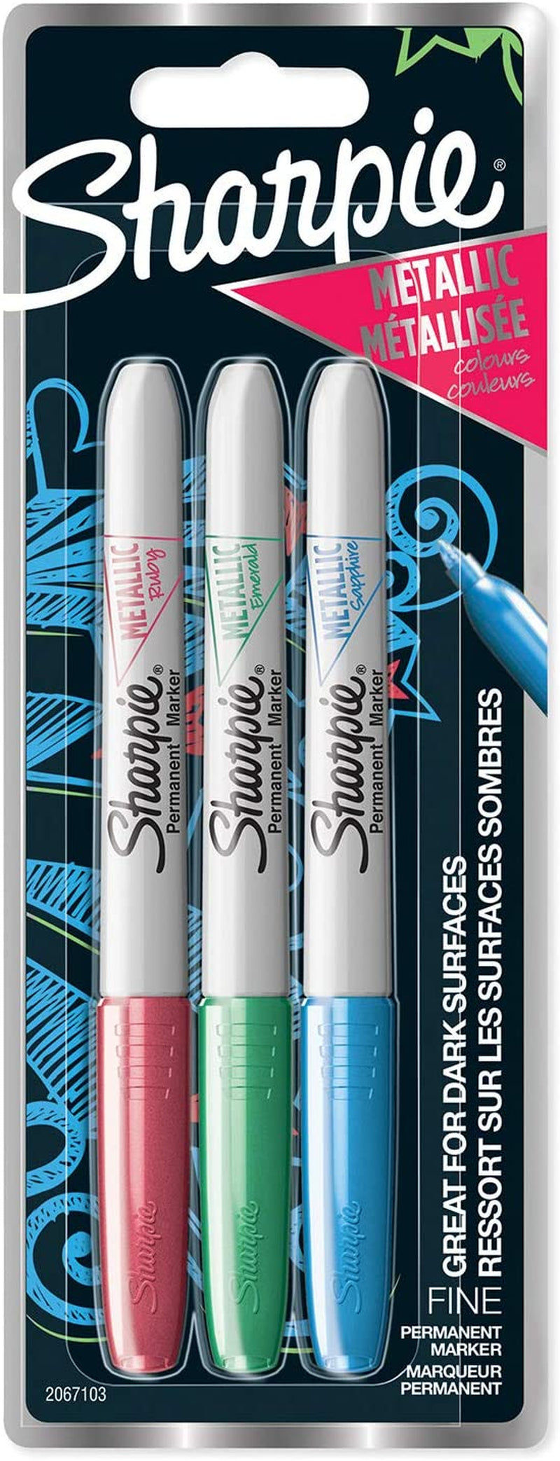Thumbnail: Metallic Permanent Markers | Fine Point | Silver | 12 Count